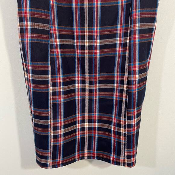 Urban Outfitters Navy Plaid Academia Spaghetti Straps Mini Dress Size S - Picture 3 of 6
